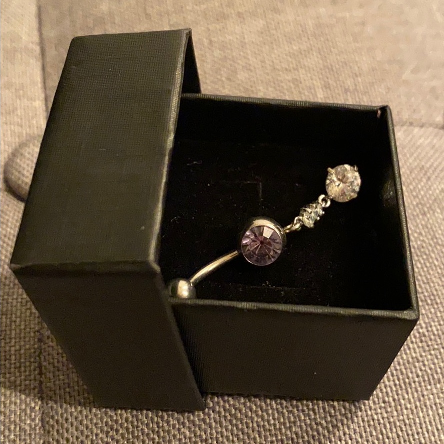 Purple Dangle Belly Ring